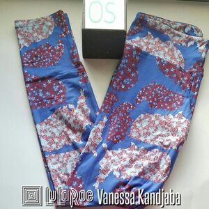 LuLaRoe OS Leggings USA Blue NEW